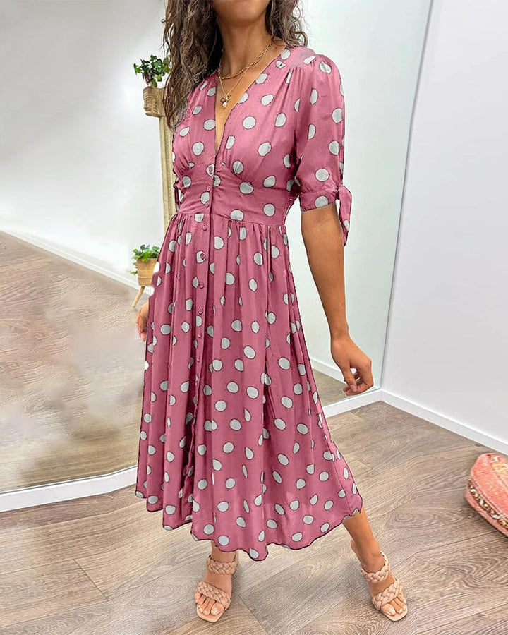VIOLLETA - KLEID MIT V-AUSSCHNITT