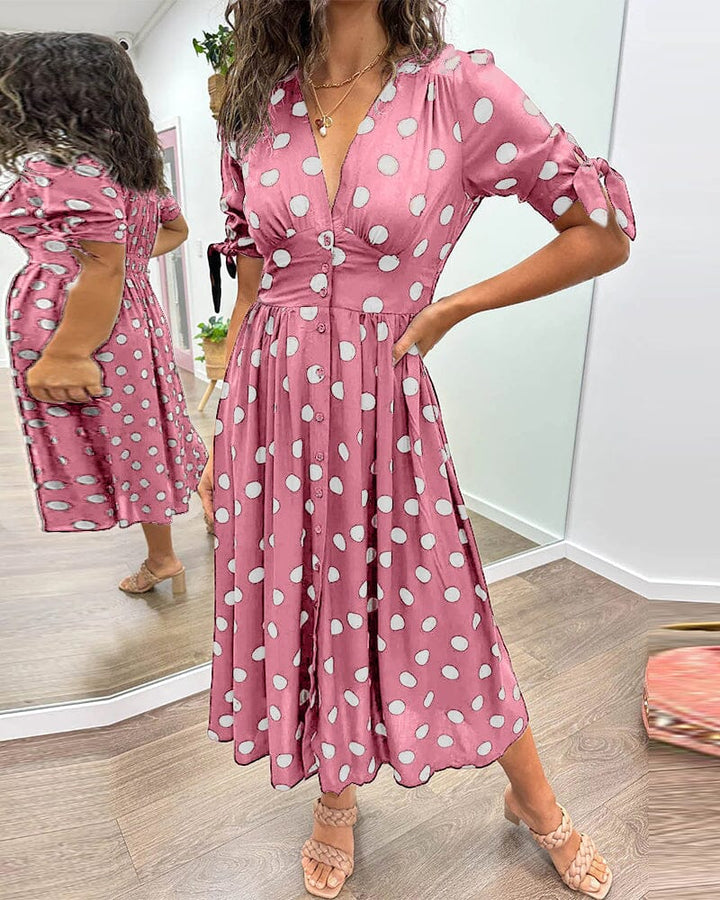 VIOLLETA - KLEID MIT V-AUSSCHNITT