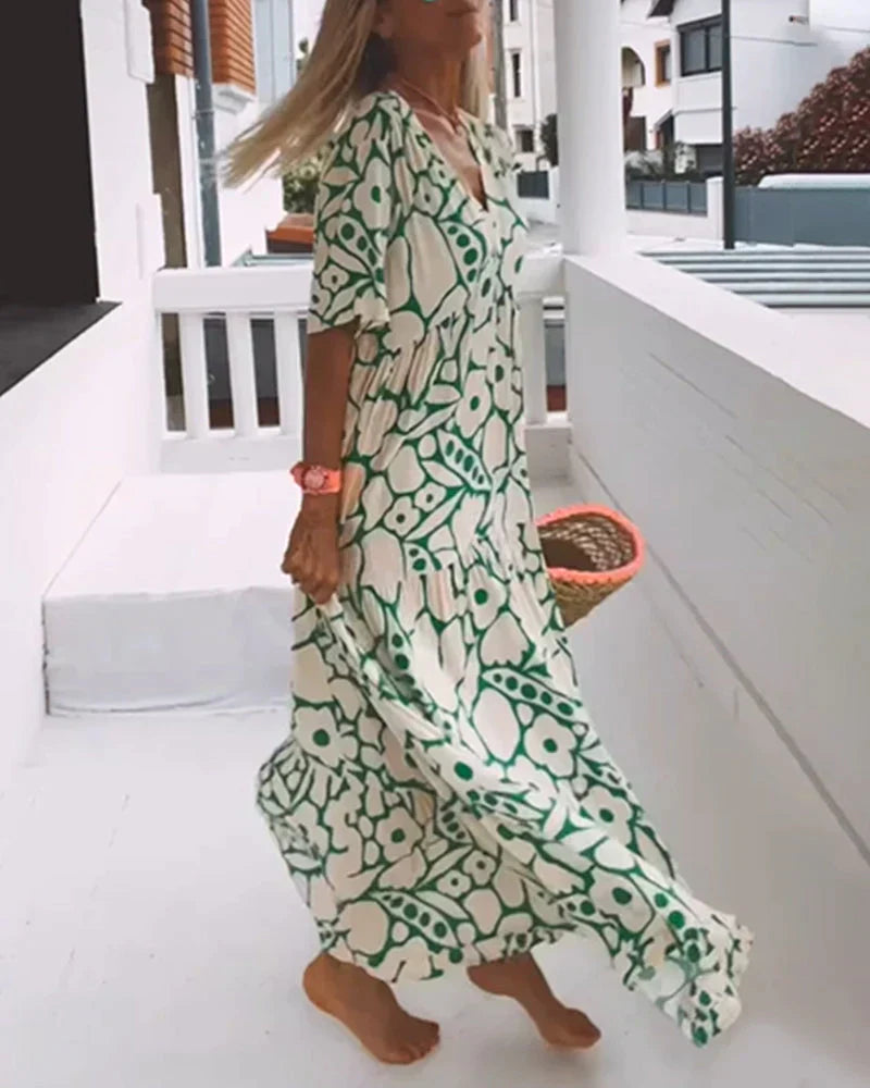 PAOLA - LUFTIGES KLEID MIT V-AUSSCHNITT