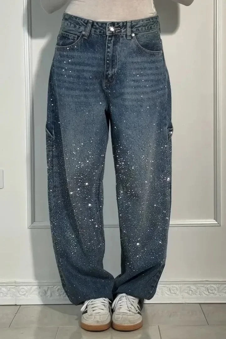 MERLE - HOSE MIT HOHER TAILLE UND WEITEM BEIN