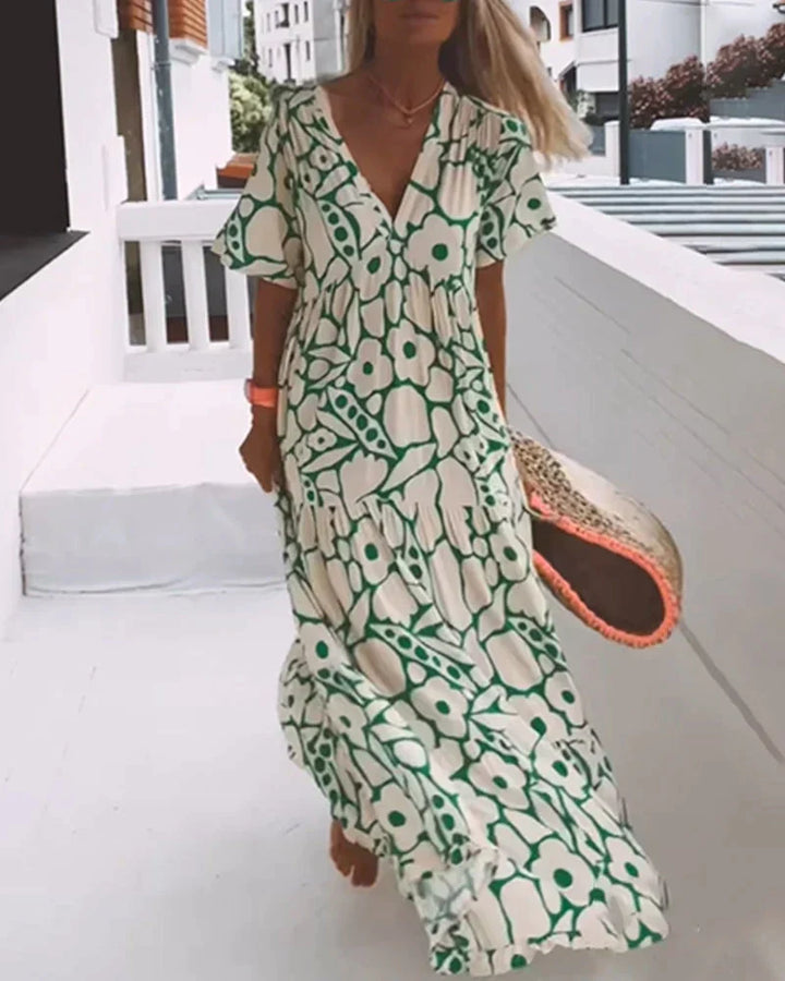 PAOLA - LUFTIGES KLEID MIT V-AUSSCHNITT