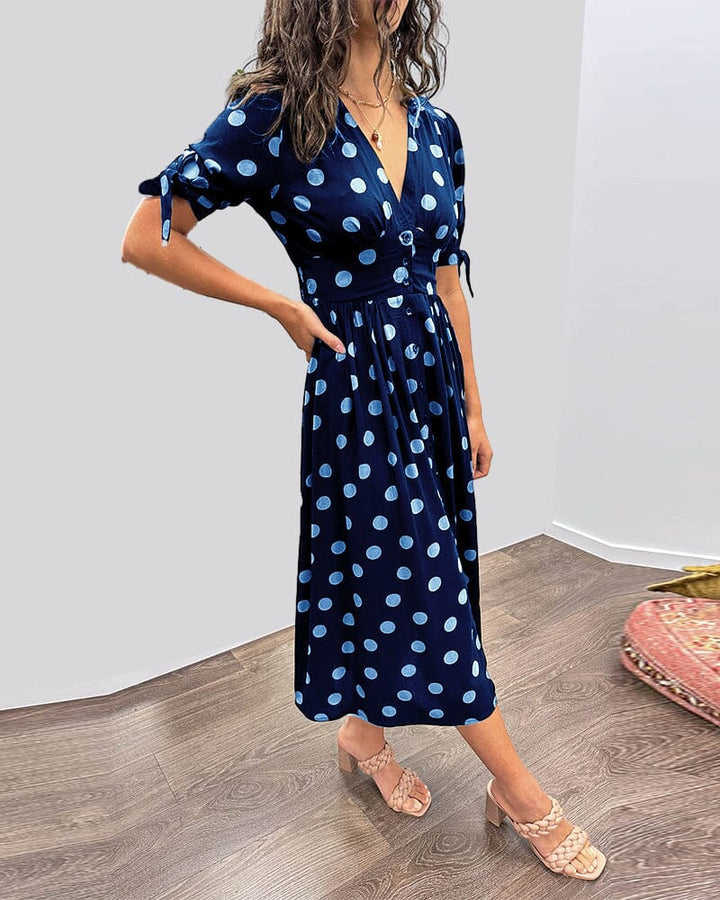 VIOLLETA - KLEID MIT V-AUSSCHNITT