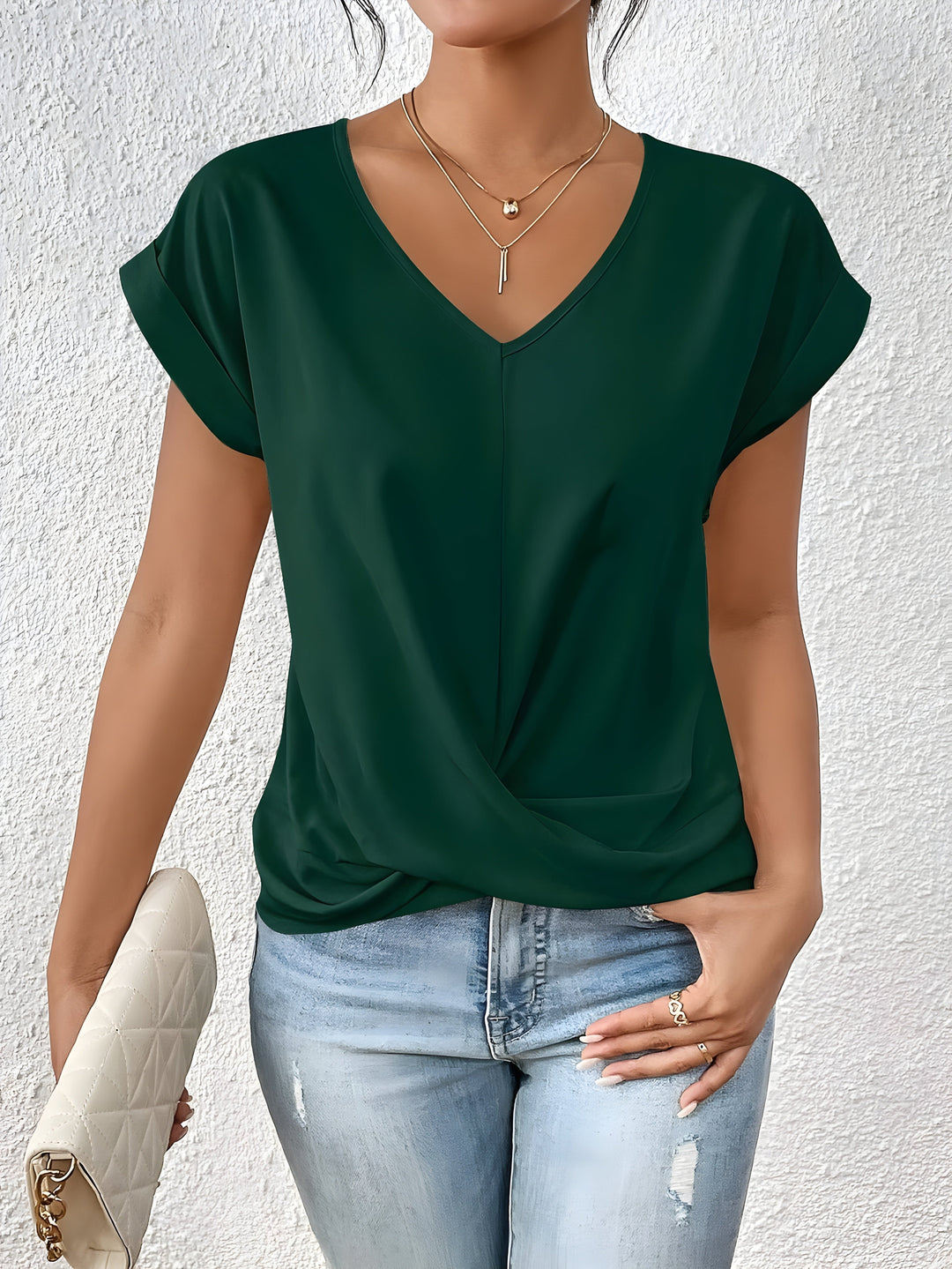 SABRINA - LÄSSIGES T-SHIRT MIT V-AUSSCHNITT (1+1 GRATIS!)