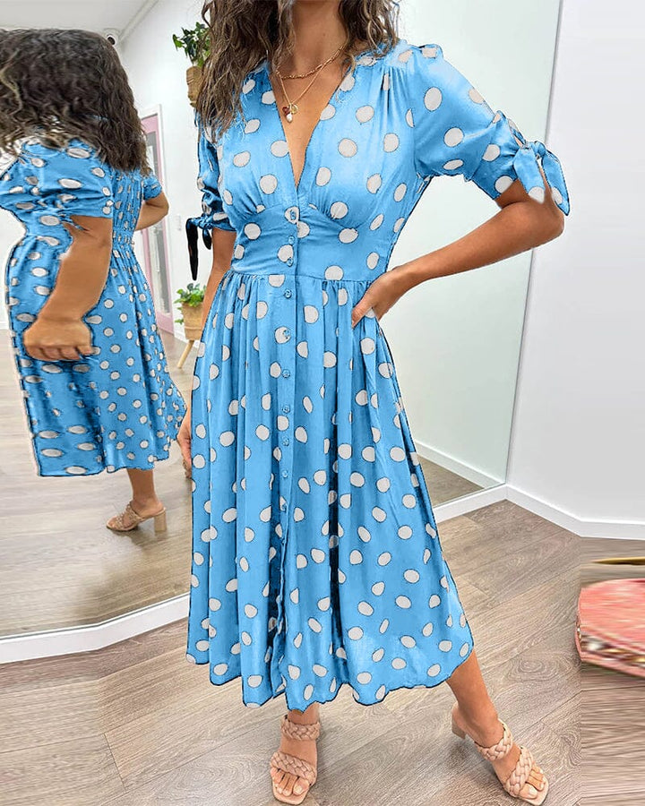 VIOLLETA - KLEID MIT V-AUSSCHNITT