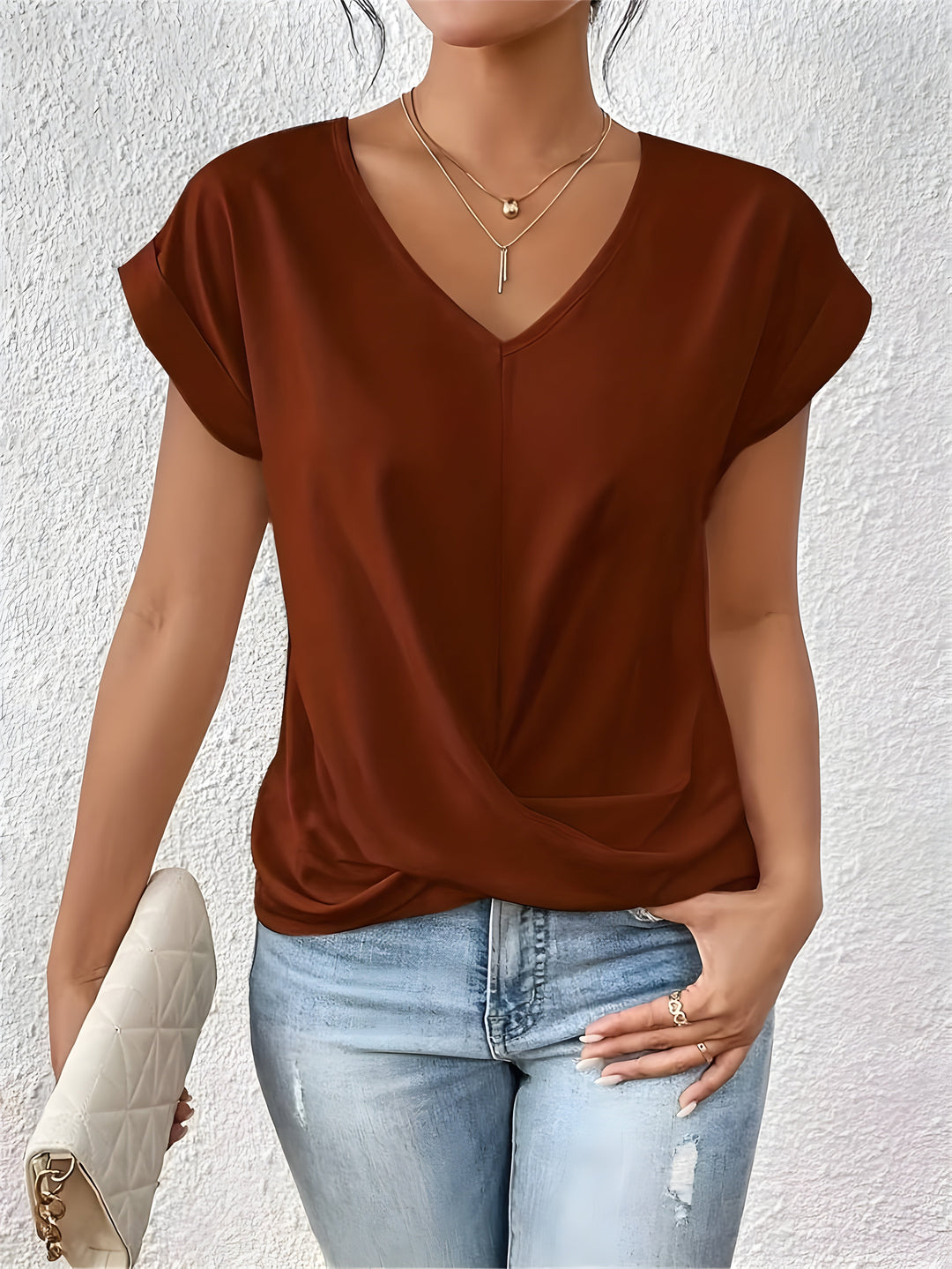 SABRINA - LÄSSIGES T-SHIRT MIT V-AUSSCHNITT (1+1 GRATIS!)