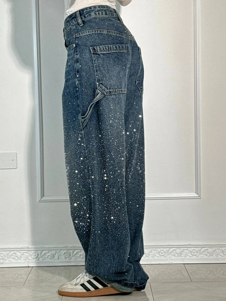 MERLE - HOSE MIT HOHER TAILLE UND WEITEM BEIN