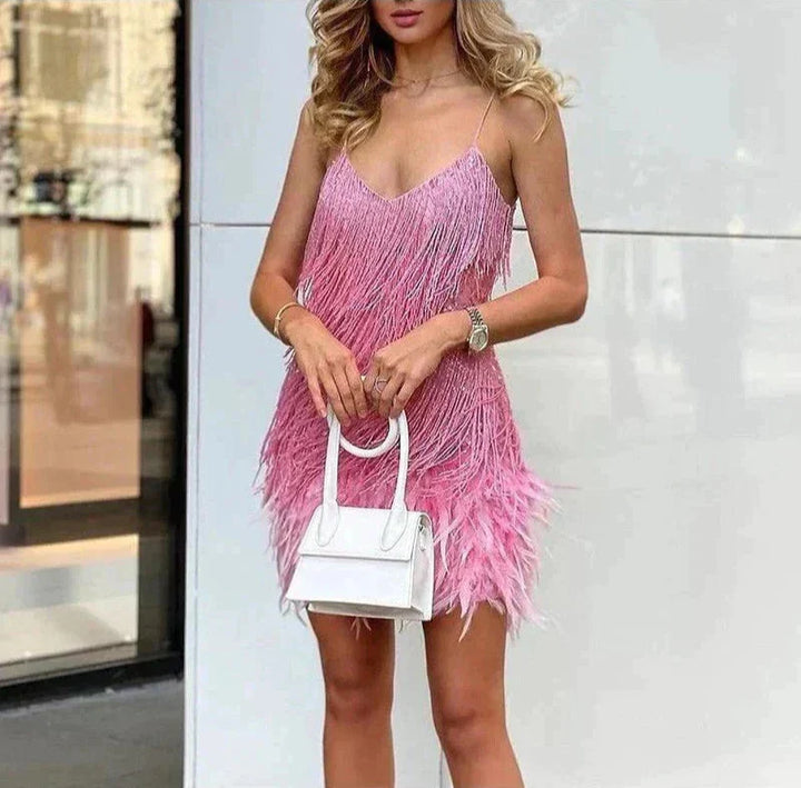 ALENA – FEDERBESATZ-PARTYKLEID