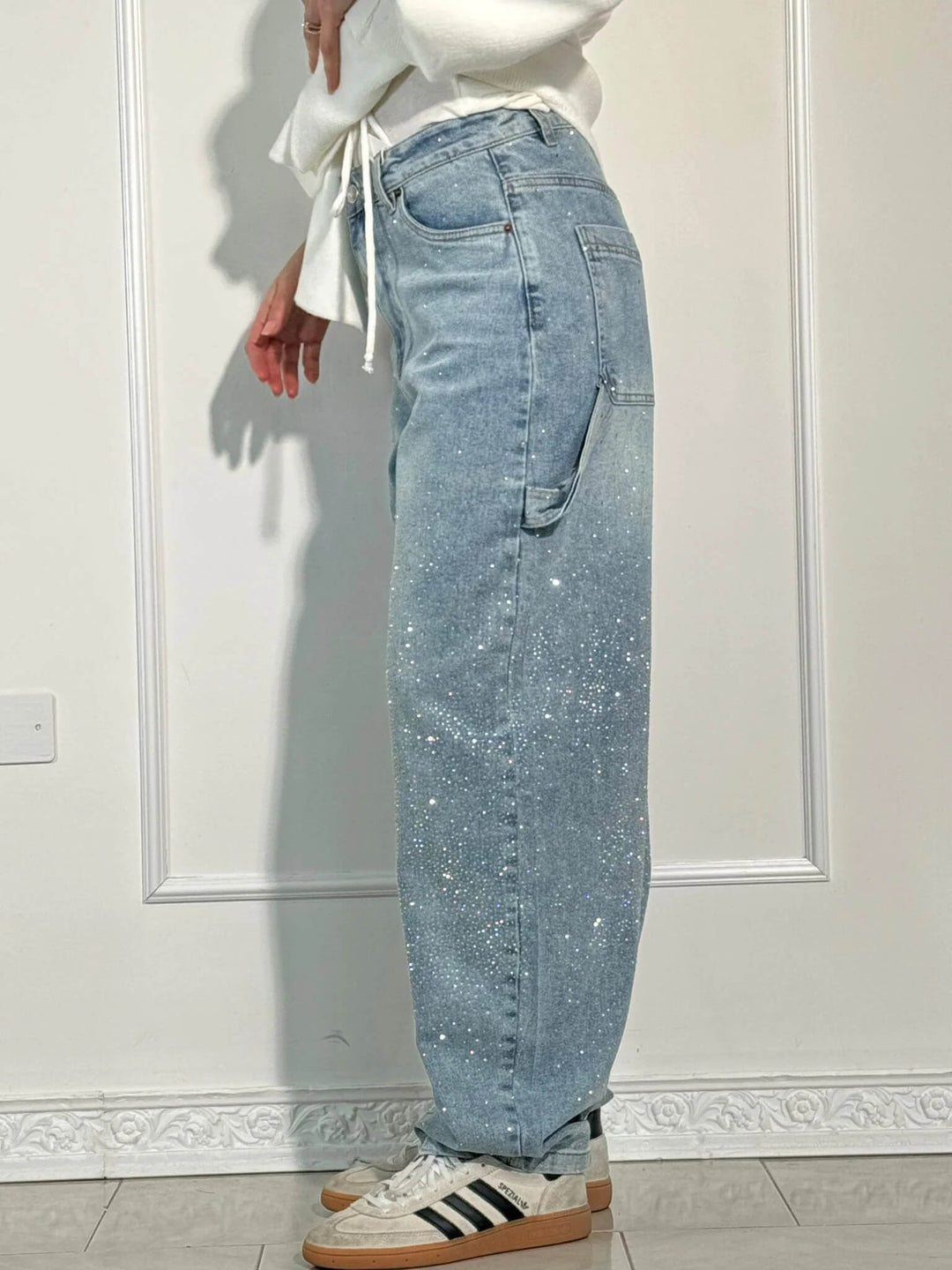 MERLE - HOSE MIT HOHER TAILLE UND WEITEM BEIN