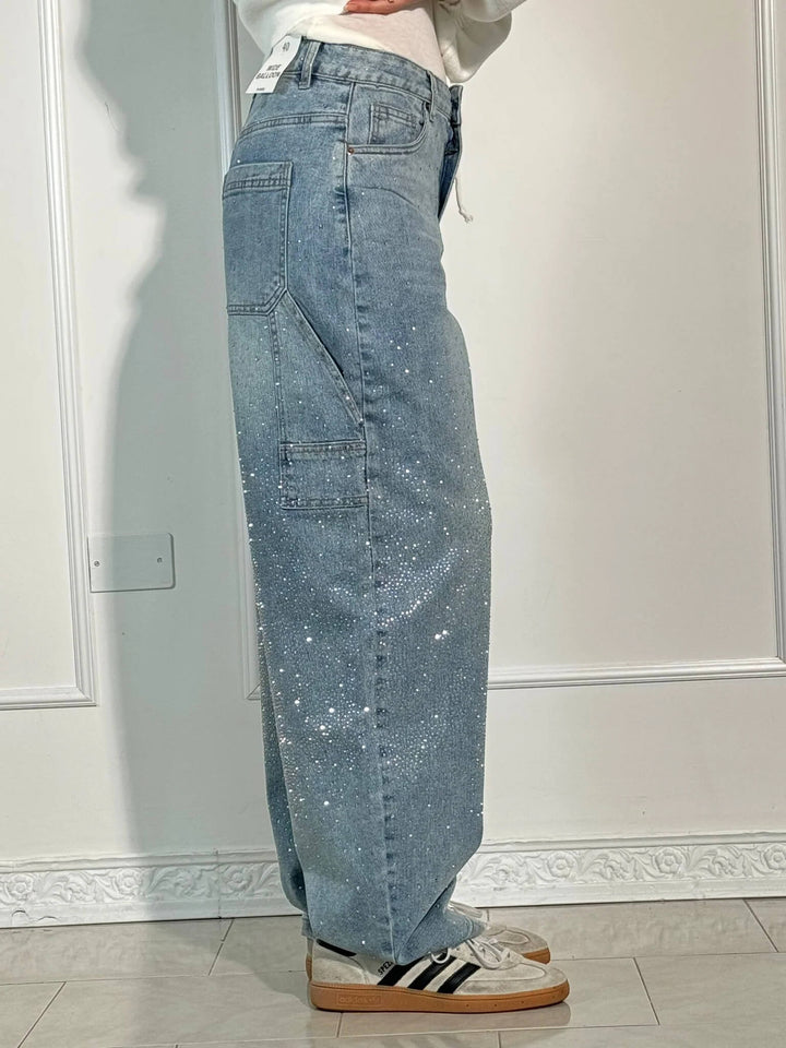 MERLE - HOSE MIT HOHER TAILLE UND WEITEM BEIN