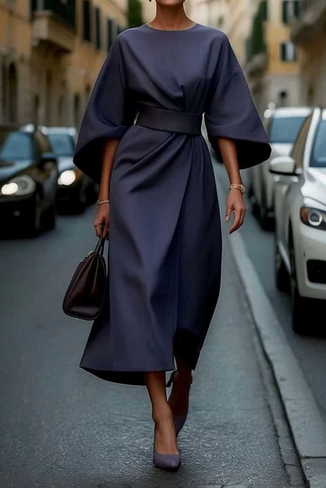 ANNABEL - ELEGANTES KLEID MIT RAGNALÄRMELM