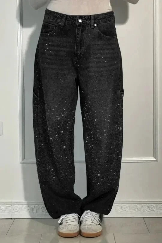 MERLE - HOSE MIT HOHER TAILLE UND WEITEM BEIN