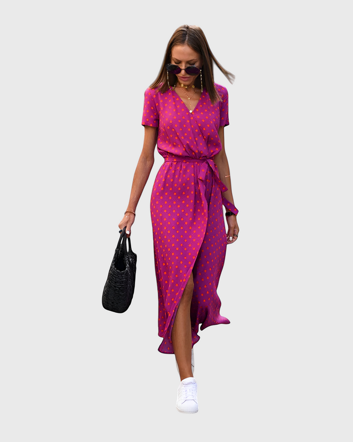 SILVIA - LUFTIGES KLEID MIT V-AUSSCHNITT