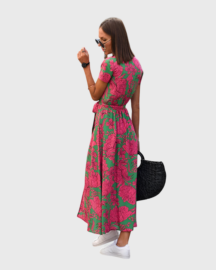 SILVIA - LUFTIGES KLEID MIT V-AUSSCHNITT