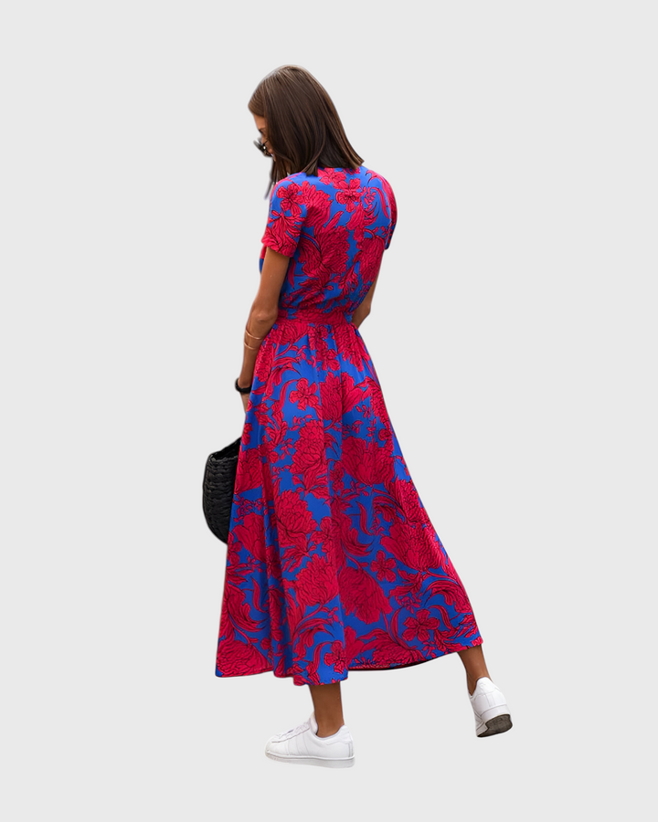 SILVIA - LUFTIGES KLEID MIT V-AUSSCHNITT