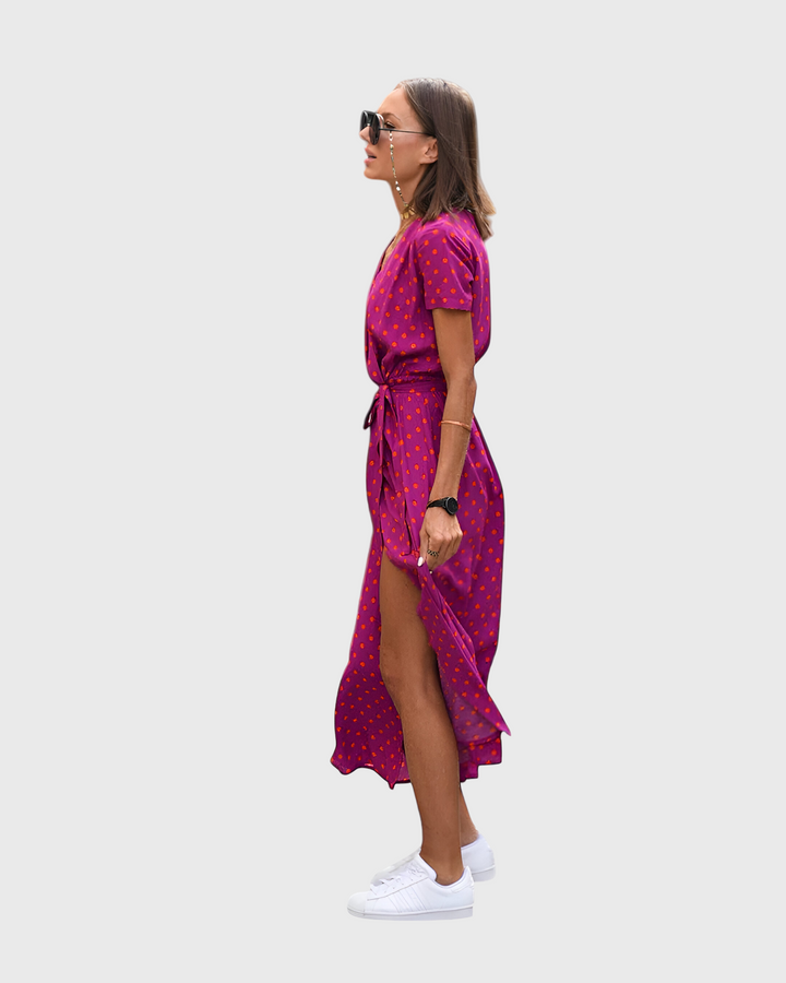 SILVIA - LUFTIGES KLEID MIT V-AUSSCHNITT