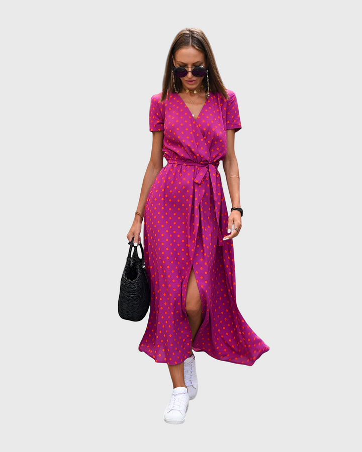 SILVIA - LUFTIGES KLEID MIT V-AUSSCHNITT
