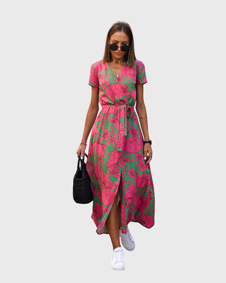 SILVIA - LUFTIGES KLEID MIT V-AUSSCHNITT