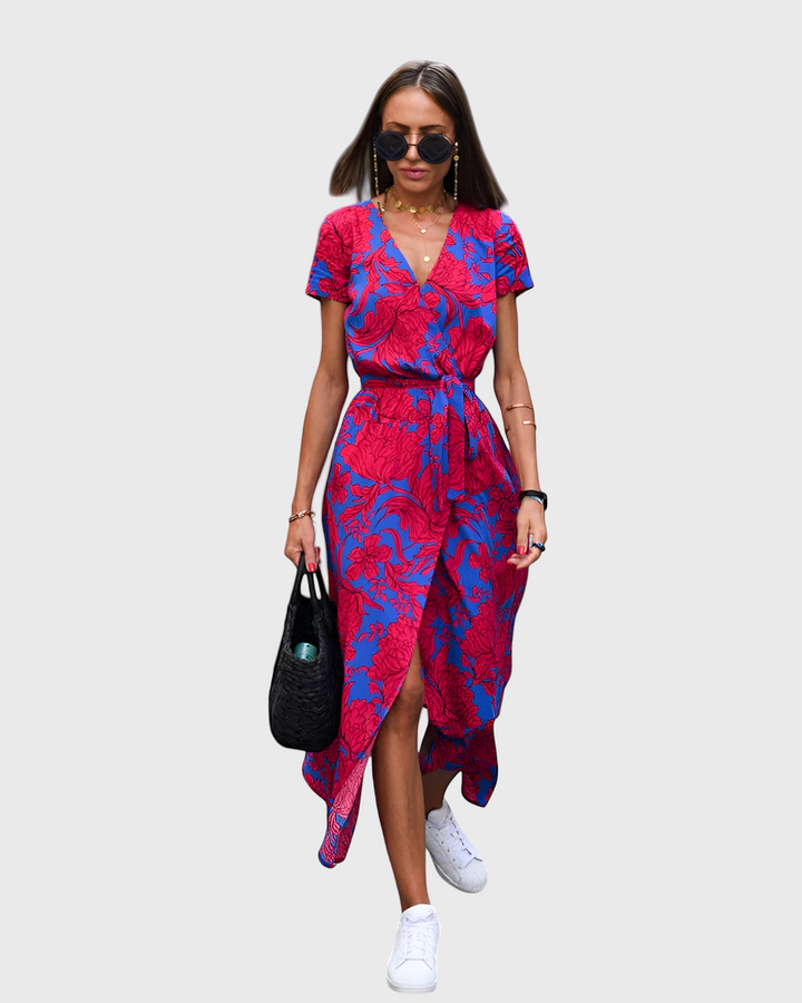SILVIA - LUFTIGES KLEID MIT V-AUSSCHNITT