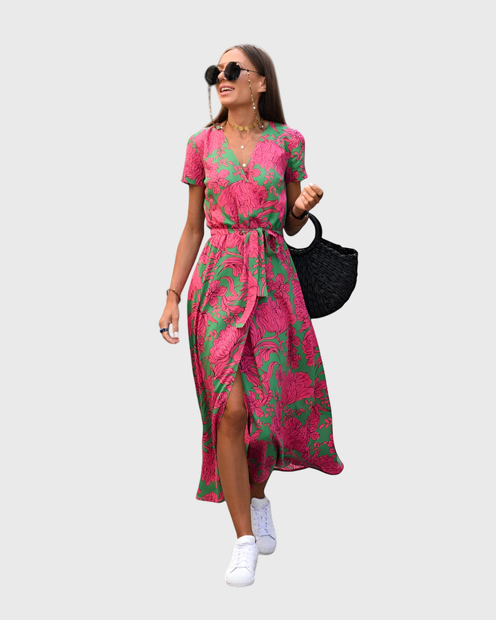 SILVIA - LUFTIGES KLEID MIT V-AUSSCHNITT
