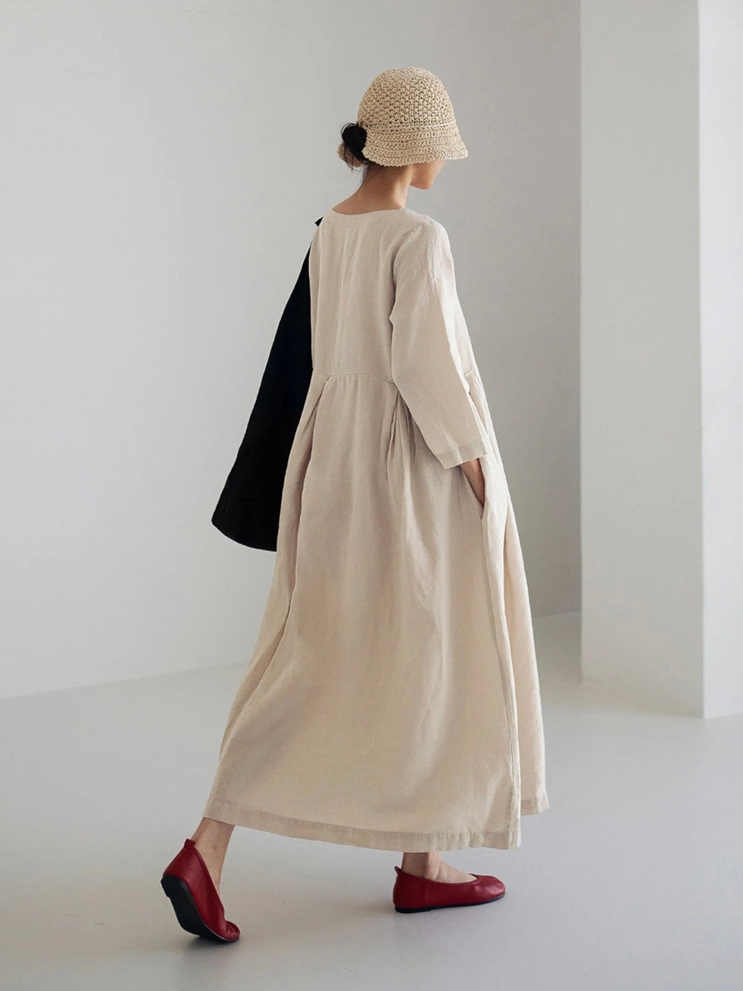 IVONNE - LÄSSIGES KLEID MIT SEITENTASCHEN