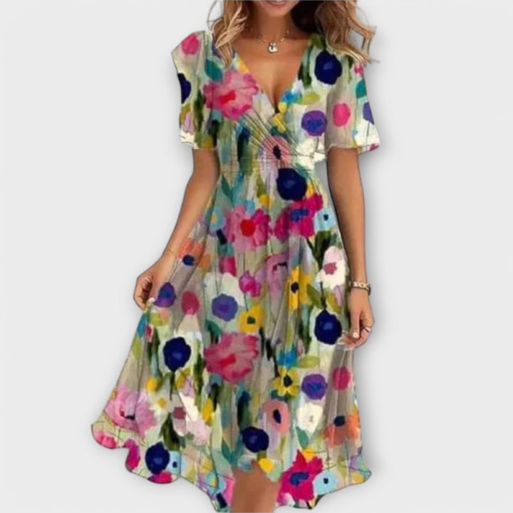 LINDA - ELEGANTES V-AUSSCHNITT-KLEID