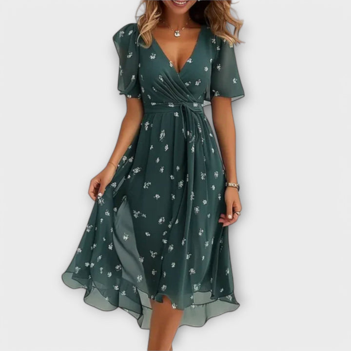 LINDA - ELEGANTES V-AUSSCHNITT-KLEID