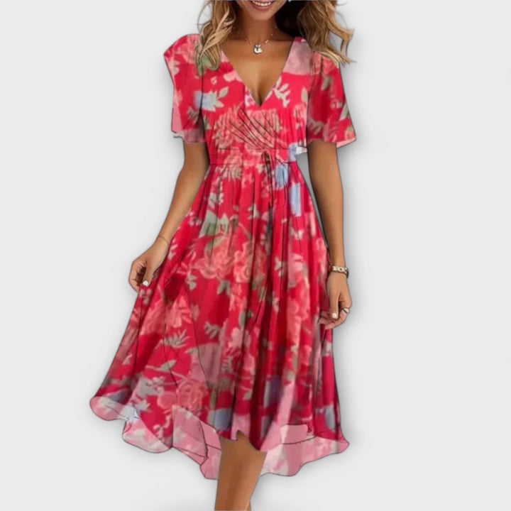 LINDA - ELEGANTES V-AUSSCHNITT-KLEID