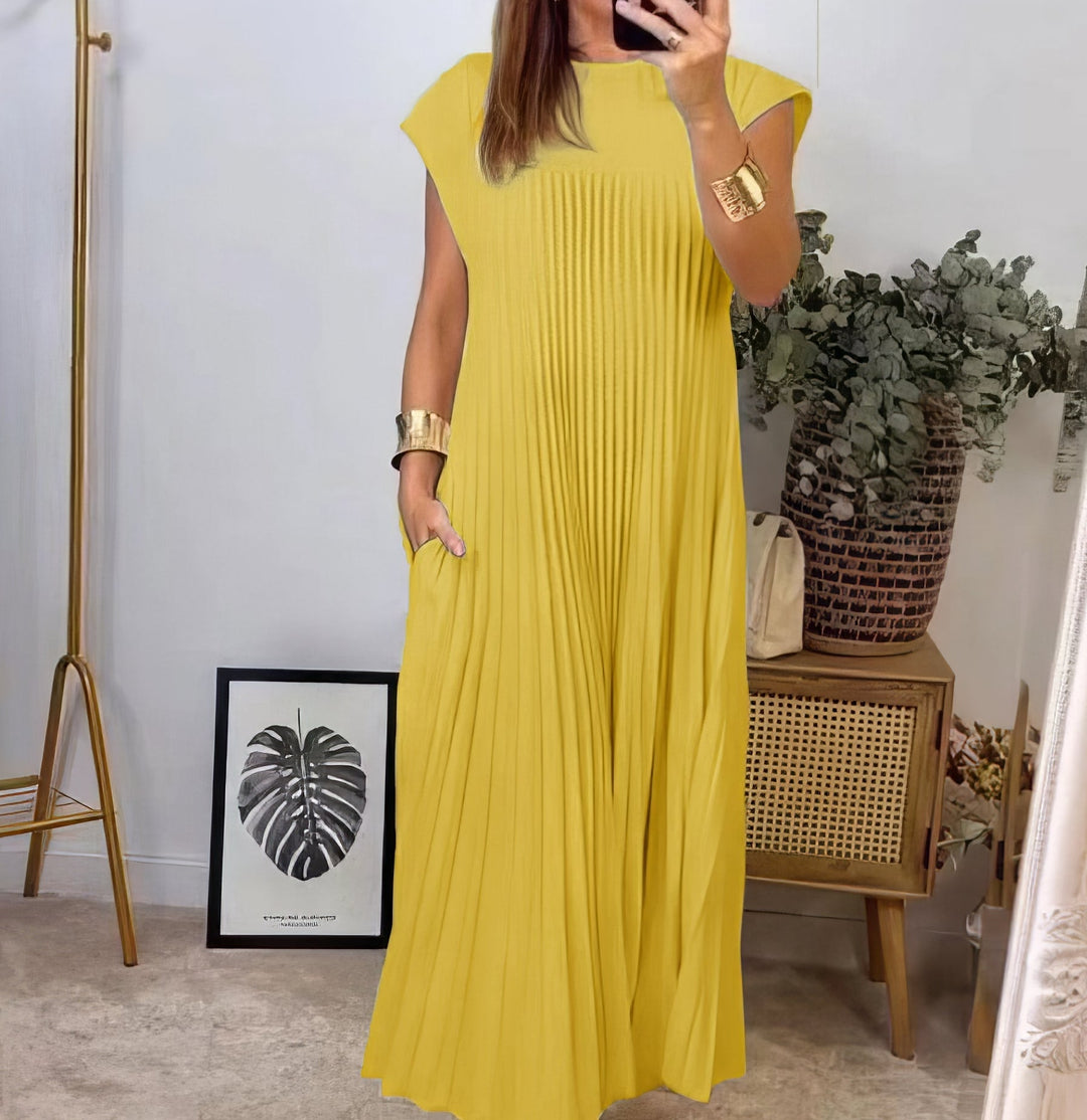 LIVIA - PLISSIERTE TRÄGERKLEID
