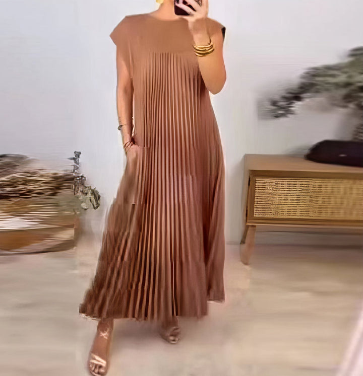 LIVIA - PLISSIERTE TRÄGERKLEID