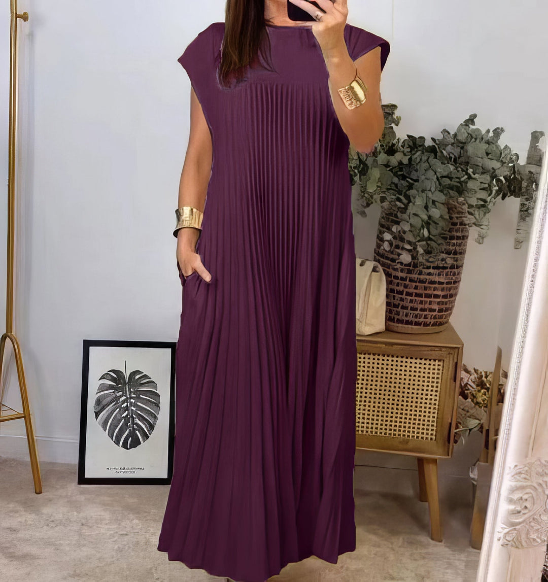 LIVIA - PLISSIERTE TRÄGERKLEID