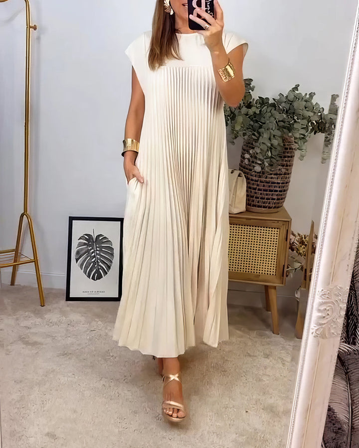 LIVIA - PLISSIERTE TRÄGERKLEID