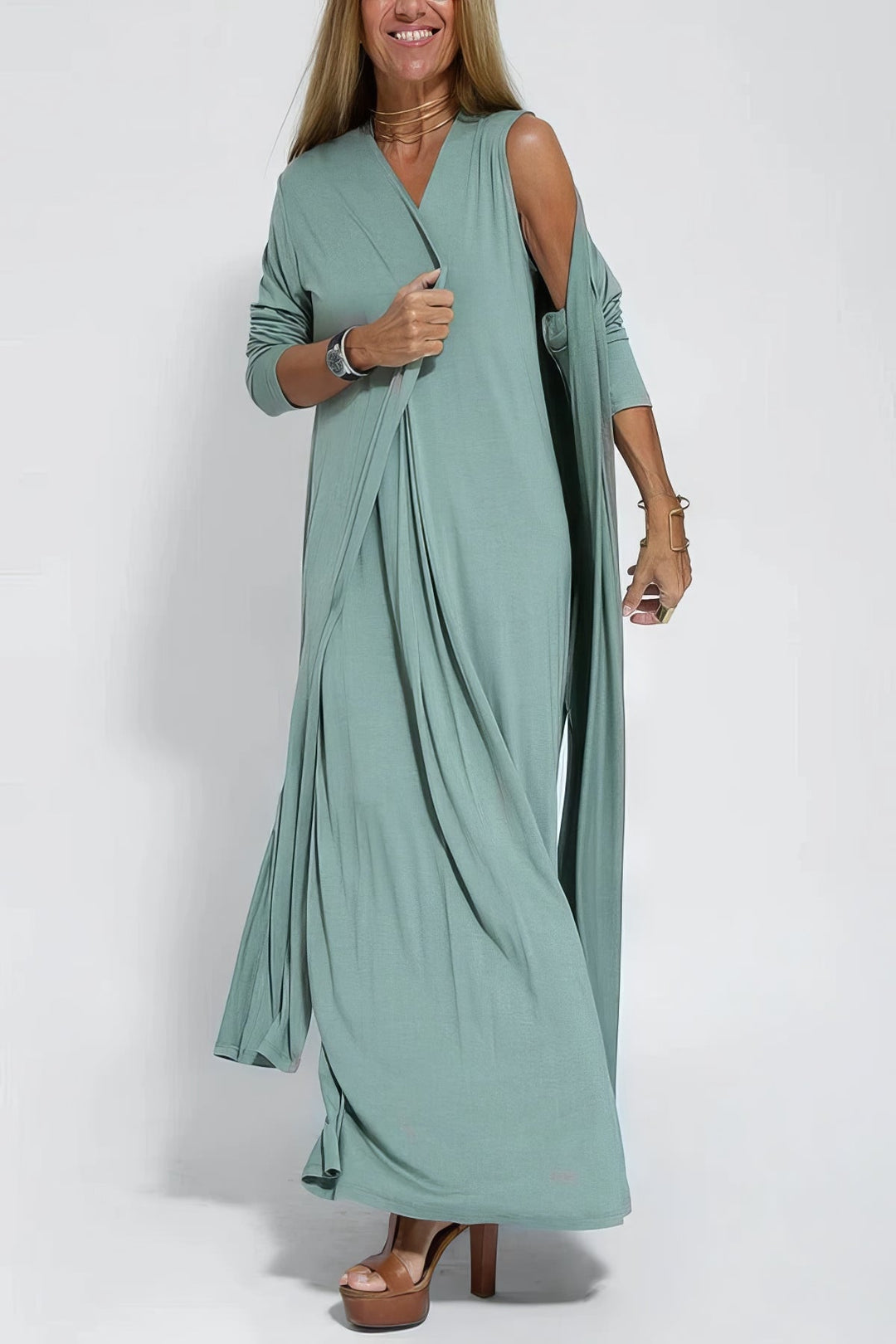 ISABELL - ELEGANTES MAXIKLEID MIT STRICKJACKE ALS GESCHENK