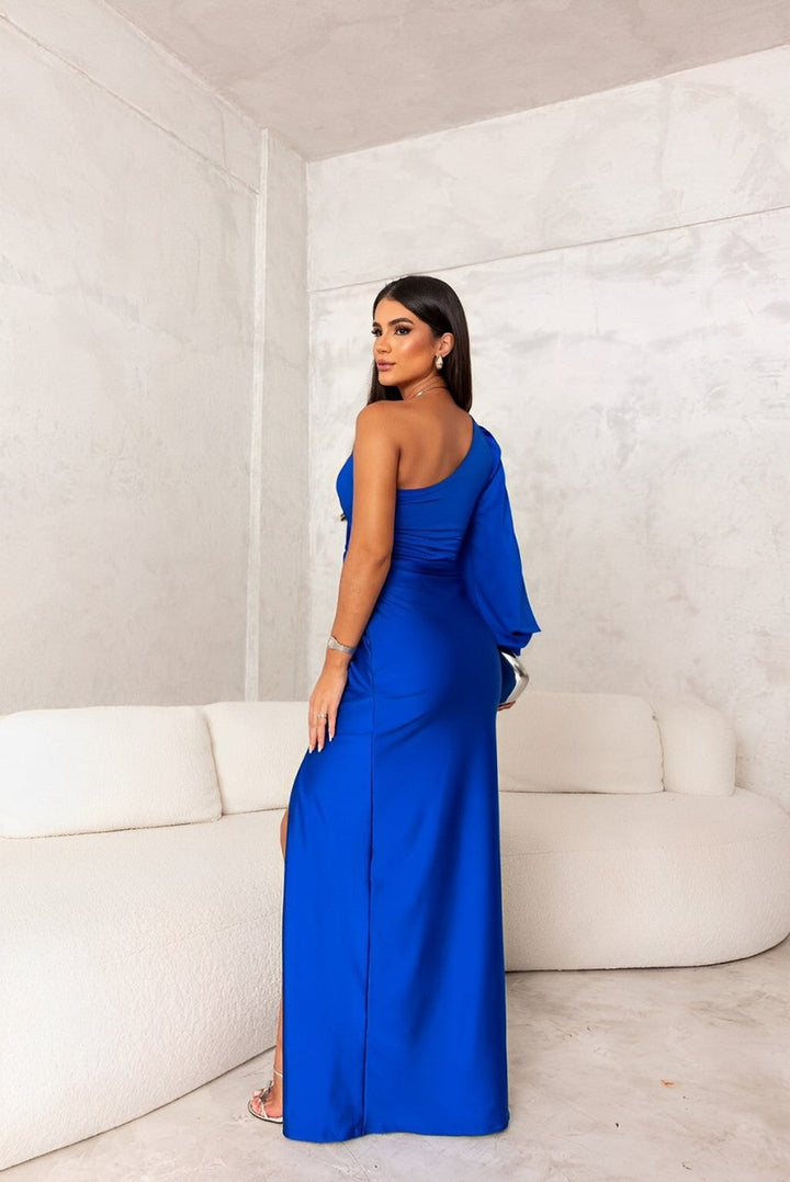 VERA – EIN-SCHULTER SATIN-ABENDKLEID